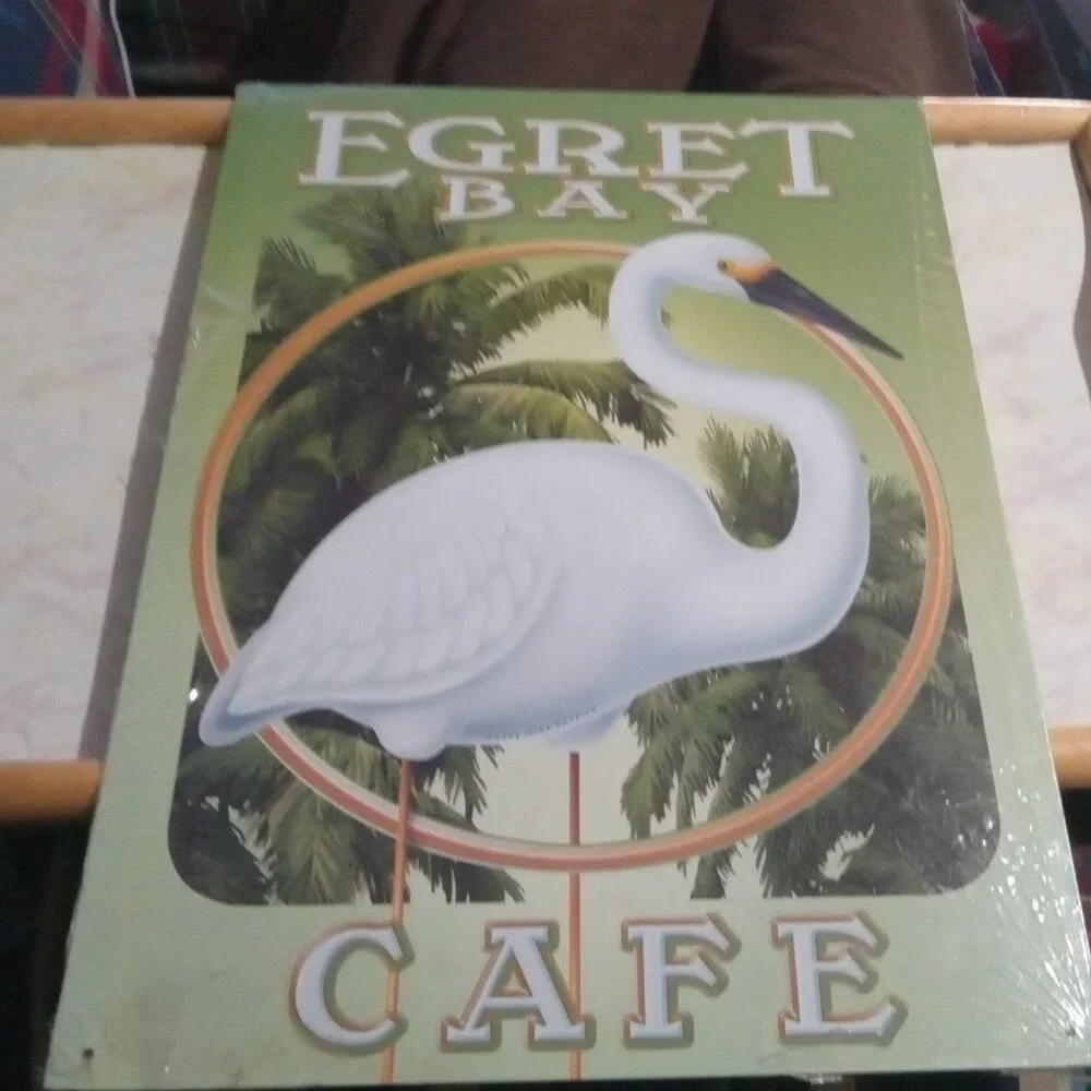 NEW Egret Bay Cafe Metal 12.5x17.4 Inch Tin Sign